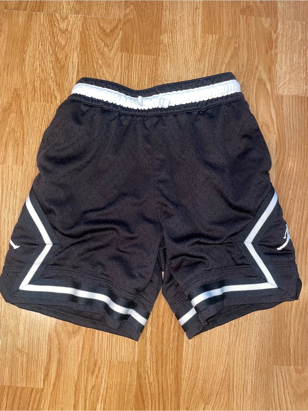 Jordan/ Nike Kids Black Athletic Mesh Shorts with White Trim